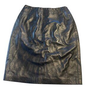 Arrow Leathercare Paris New York leather size 6 metallic gray skirt